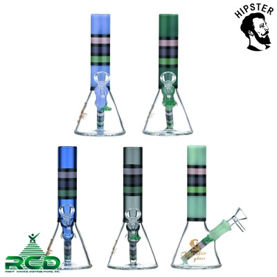 WATER PIPE BEAKER COLOR STRIPE DESIGN WP10040 1CT